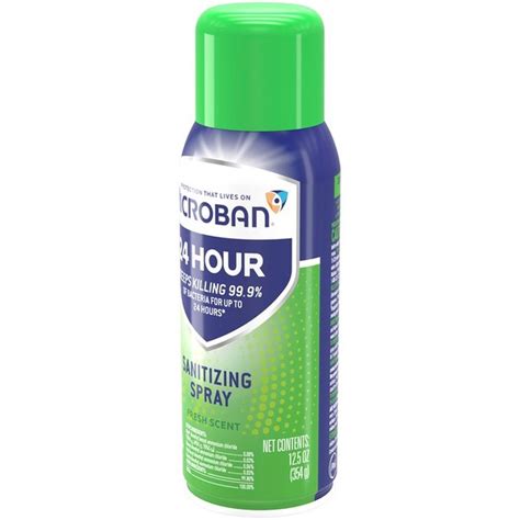 Microban 24 Hour Disinfectant Sanitizing Spray, Fresh Scent (12.5 oz ...