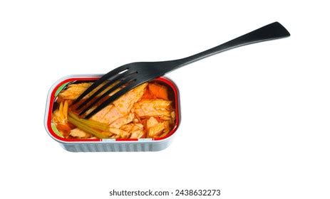 Canned Tuna Isolated Albacore Fish Chunks Stock Photo 2438632273