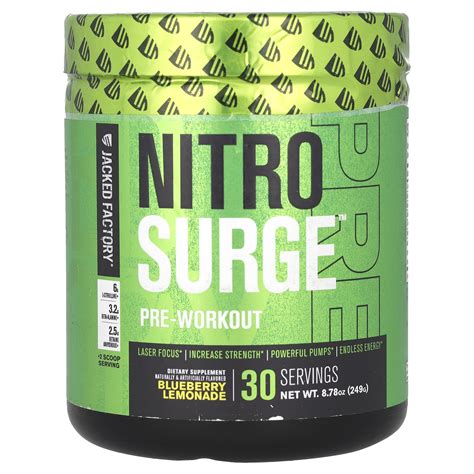 Jacked Factory Nitro Surge Pre Workout Blueberry Lemonade 887 Oz