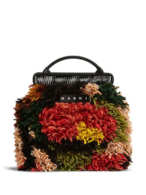 Marni Market Crochet Wool Tote Bag Farfetch