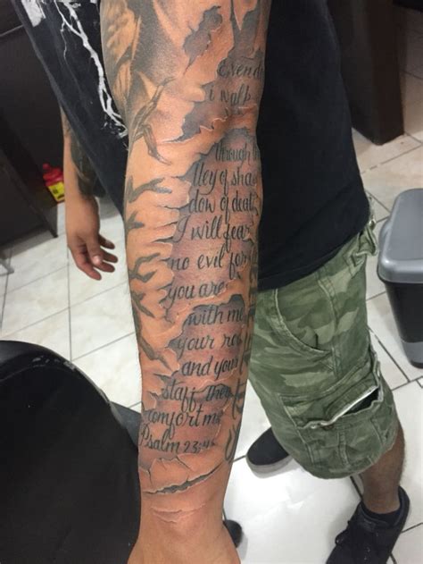 Psalms Arm Tattoos Lettering Arm Tattoos Drawing Half Sleeve