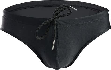 Gzhlonkima Mens Solid Swim Briefs Drawstring Bikini Sport Swimsuit
