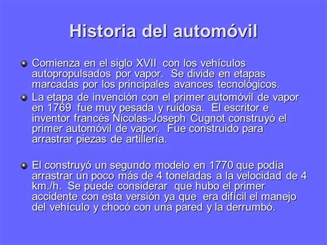 Historia Del Autom Vil Powerpoint