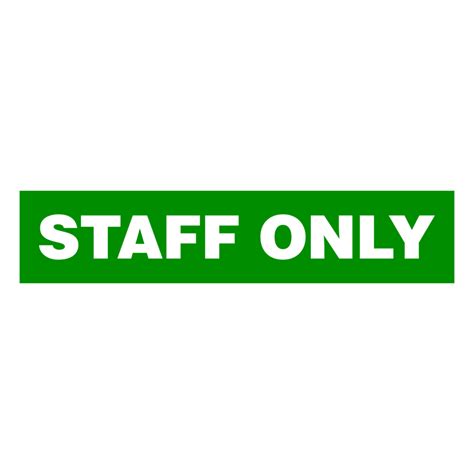 Staff Only Green Label Sticker On Transparent Background 18723637 Png