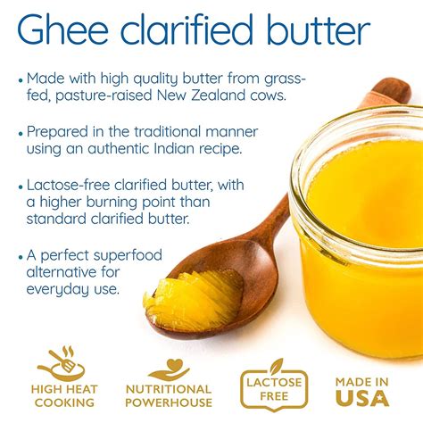 Grass Fed Pasture Raised Ghee Clarified Butter Lactose Free 16 Fl Oz Pack Of 1