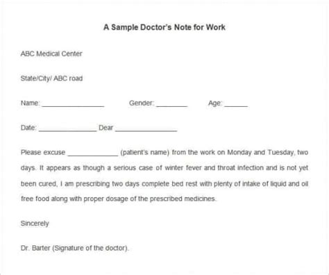 Emergency Room Doctor Note Template Tutore Master Of Documents