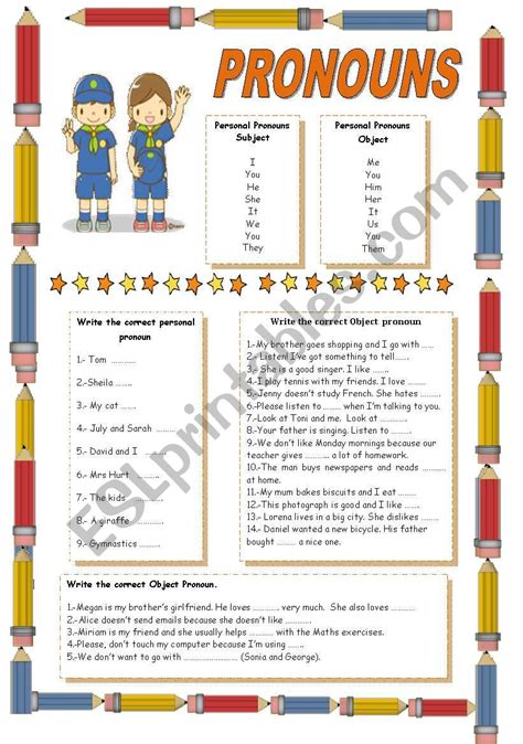 Pronouns Esl Worksheet By Mariaah