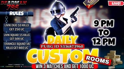 Pubg Custom Room Daily Pm To Pm Uc Custom Rooms Uc Giveaway