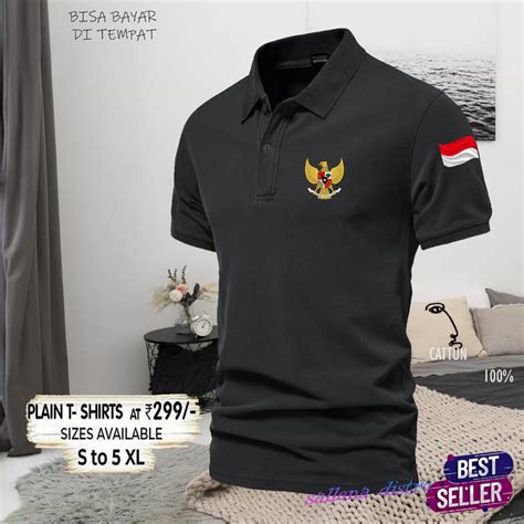 Jual Cod T Shrit Polo Kerah Logo Garuda Pancasila Bendera Merah Putih