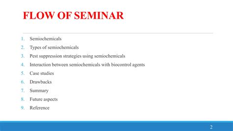 Role Of Semiochemicals In The Control Of Crop Pest Ouat Pptx