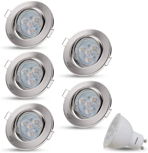 JVS Licht Decoro Spot LED rond encastrable et orientable Chromé mat