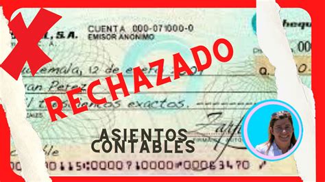 Asientos Contables Sobre Cheques Rechazados