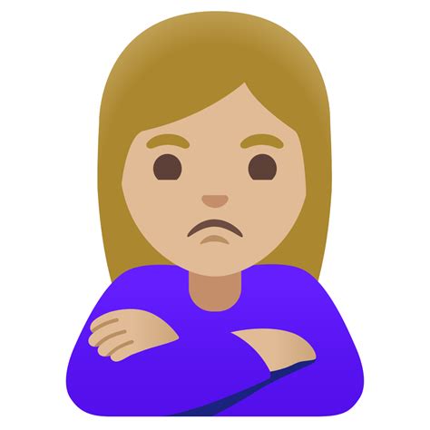 Schmollende Frau Mittelhelle Hautfarbe Emoji