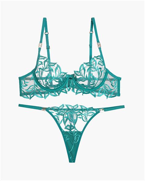 Embroidered Lace Bra And Thong Set Sexy Lingerie Avidlove