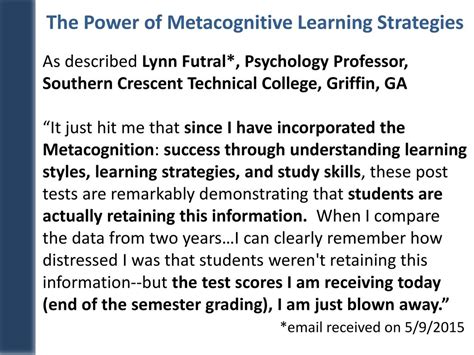 Teach Students How To Learn Metacognition Is The Key Ppt Download