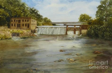 Neshonoc Dam Painting By Eldora Schober Larson