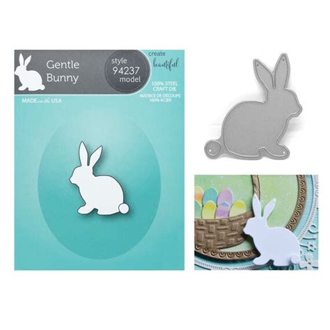 Easter Metal Die Cut Peeking Bunny Squares Frantic Stamper Rabbit