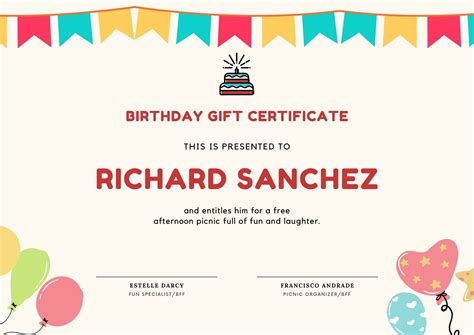 Birthday Certificate Template