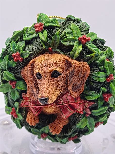 Vintage Danbury Mint Dachshund Bursting Outside A Christmas Etsy