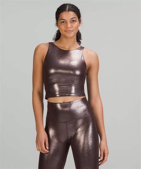 Lululemon Align High Neck Tank Top Shine In Radiate Foil Print French