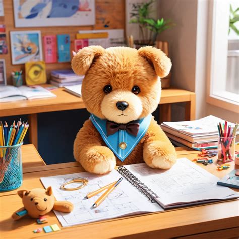 Teddy Dog At Study Desk Stable Diffusion Online
