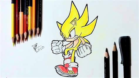 How To Draw Super Sonic Tutorial Youtube