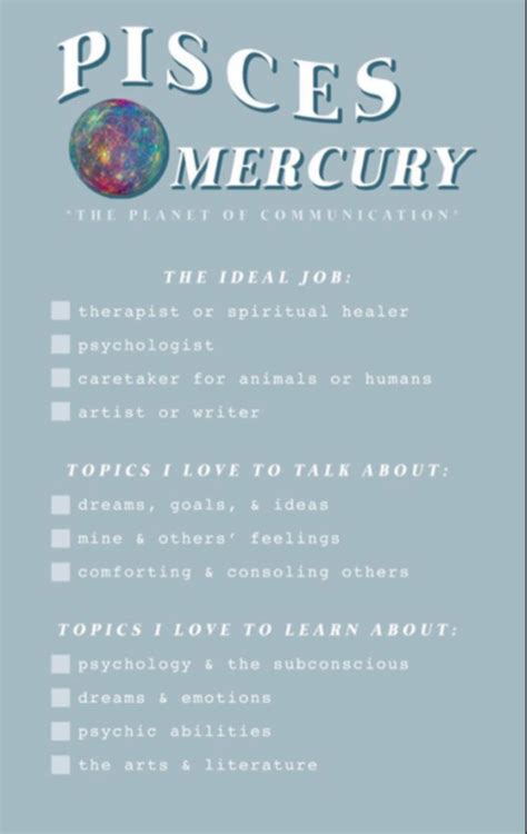 Pisces Mercury Astrology Planets Learn Astrology Zodiac Signs Chart