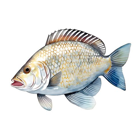 Tilapia Fish In Cartoon Style Cute Little Cartoon Tilapia Fish