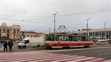 Поездка в трамвае "Tatra-T6B5SU" (1991), бортовой №446 (маршрут №16, г ...