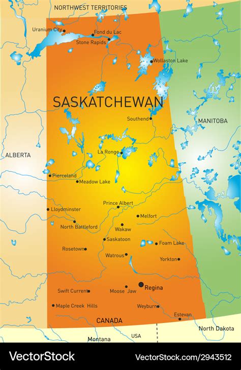 Saskatchewan Province Map Royalty Free Vector Image