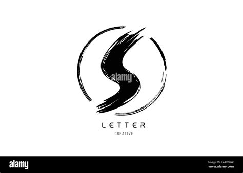 Handwritten Grunge S Brush Stroke Letter Alphabet Logo Icon Design