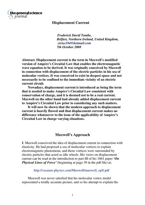 (PDF) Displacement Current