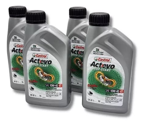 Castrol Actevo Sae 4t 10w 40 Motos 4 Botellas De 0 946l Envío gratis