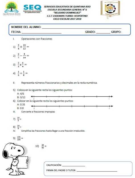 Fichas Para Imprimir Para Primero De Secundaria Hoja 1 Matematicas