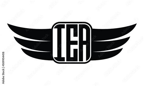 Iea Three Letter Wings Flying Initial Wing Symbol Minimalist Creative