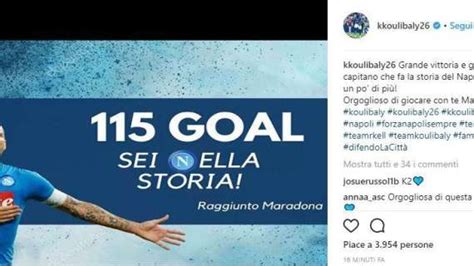 FOTO Koulibaly celebra Hamsik Fatta un po di più la storia