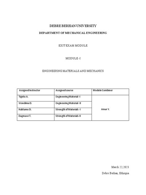 Module-1 Engineering Material and Mechanics Module | PDF