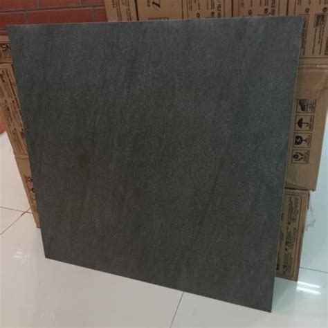 Jual Estetik Granit Lantai Garasi Carport 60X60 Aquani Dark Grey Kasar