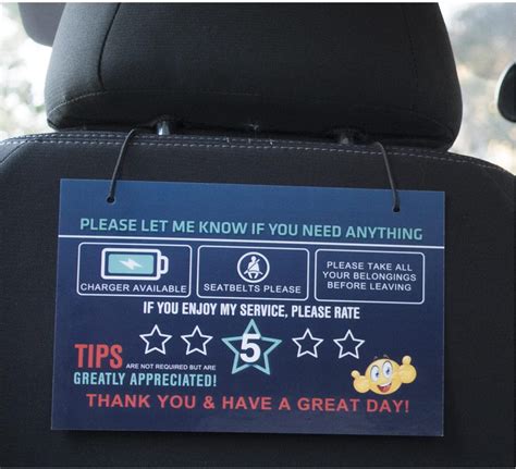 Amazon Rating Tips Accessories Rideshare Driver Signs Large X