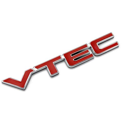 3D Red VTEC Logo Metal Car Styling Emblem Tail Body Badge Zinc Alloy