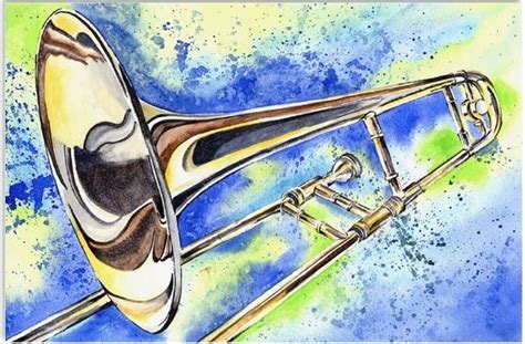 Love Trombones Trombone Art Jazz Art Music Artwork