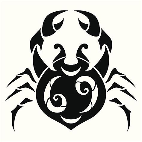 Cancer Crab Tattoos Silhouette Illustrations Royalty Free Vector