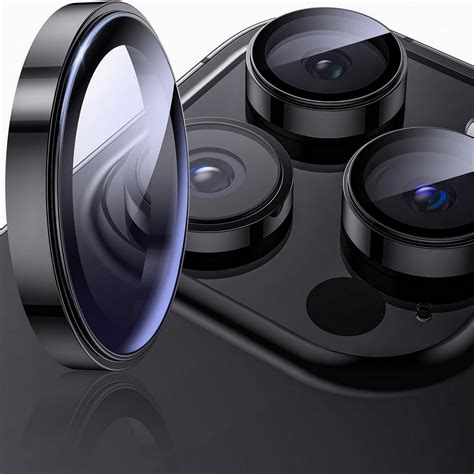 Iphone 15 Pro Camera Lens Protector Metal Rings Black
