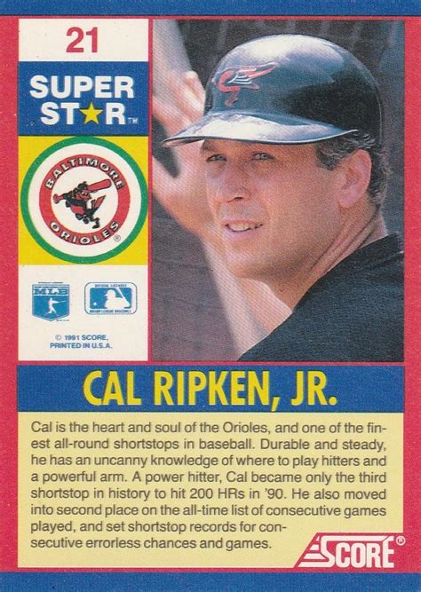 Score Superstars Cal Ripken Jr Trading Card Database