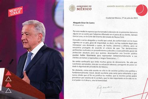 Amlo Difunde Carta Que Envió Al Abogado De García Luna