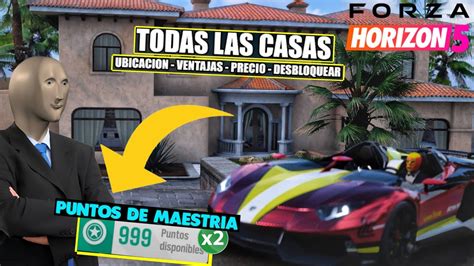 Todas Las Casas Adquribles En Forza Horizon 5 PUNTOS DE MAESTRIA X2