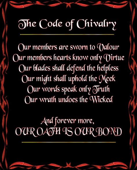 Code Of Chivalry Quotes. QuotesGram