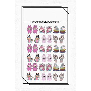 Hình bóc dán mẫu Labubu nail hot Shopee Việt Nam