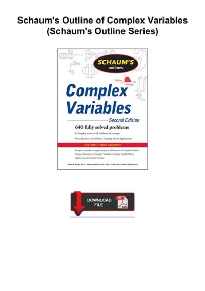 Downloadpdf Schaums Outline Of Complex Variables Schaums Outline