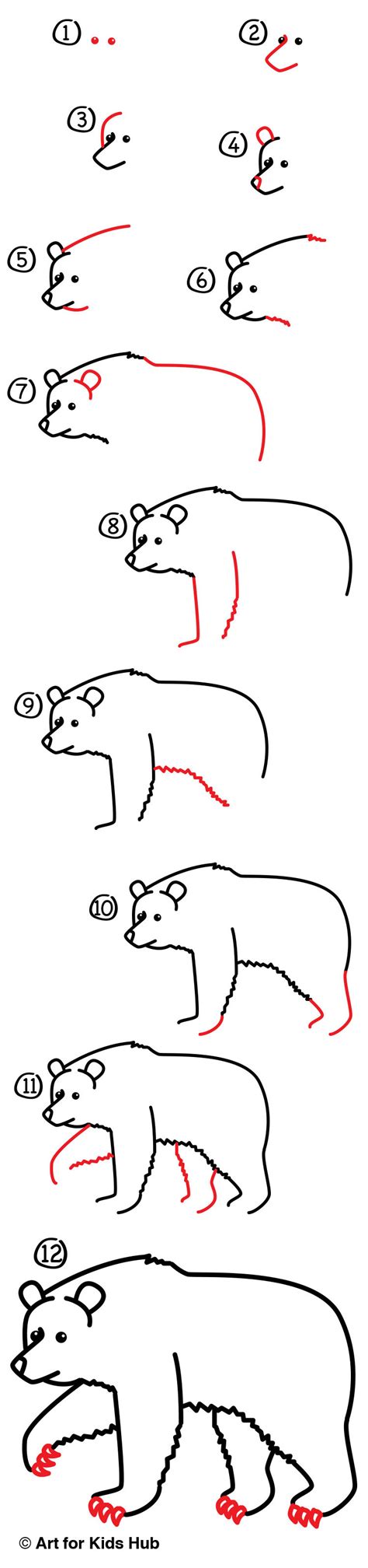 How To Draw A Grizzly Bear (realistic) - Art For Kids Hub